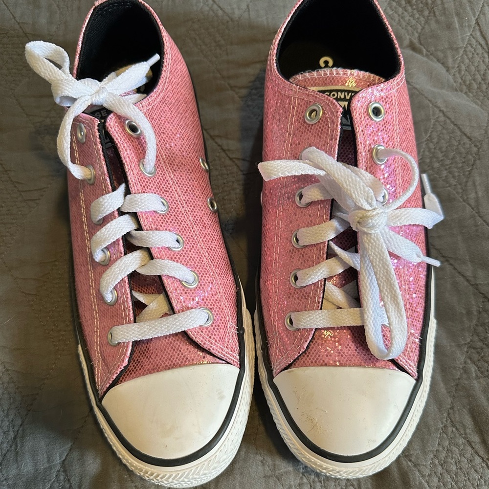 Pink glitter converse